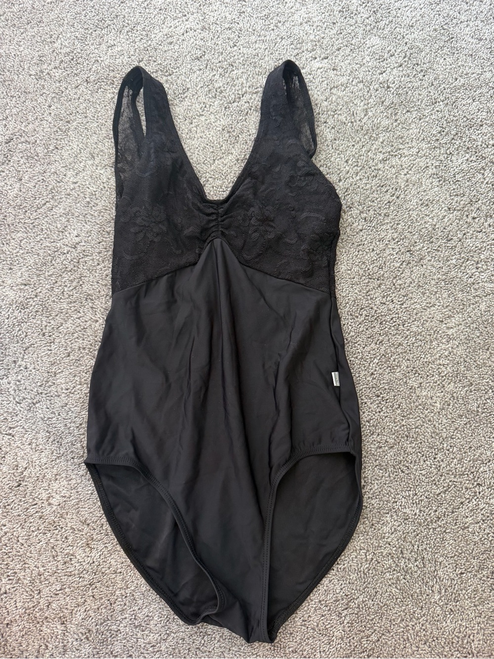 Women’s Black Lace-Detail Ballet Leotard